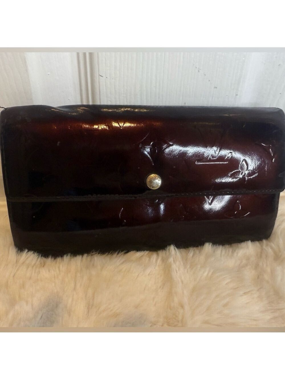 LOUIS VUITTON AMARANTE MONOGRAM VERNIS ZIPPY WALLET